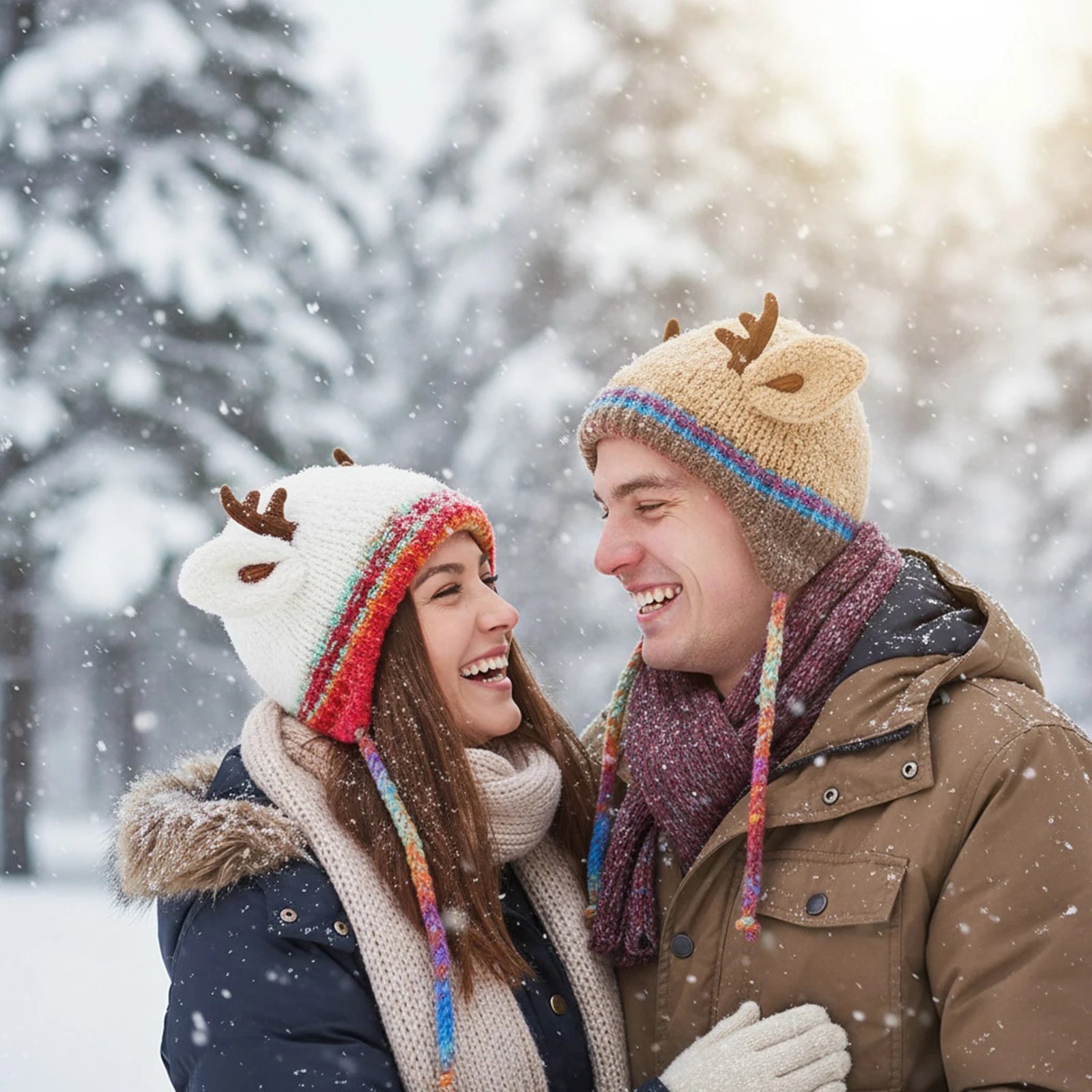 2 In 1 Deer Storage Hat Windproof Reindeer Beanie Cap Foldable Soft Knitted Plush Hat Women Autumn Winter Handbag